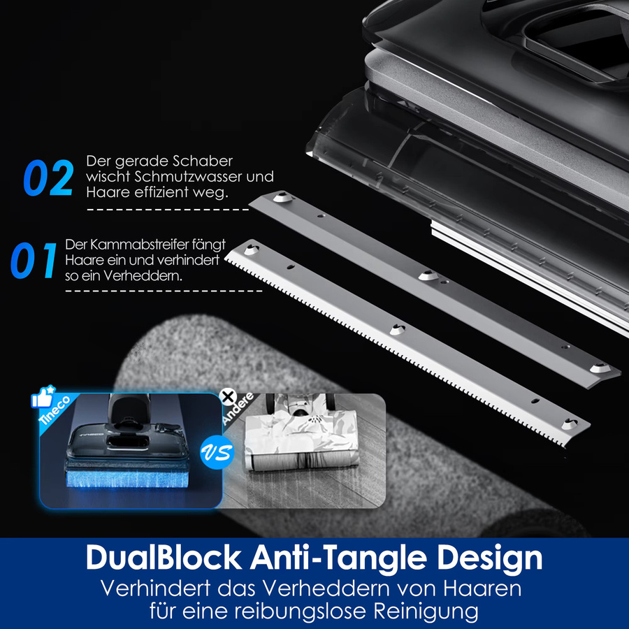 Tineco FLOOR ONE Switch S7 Stretch 5-in-1 Nass-Trockensauger und Akkusauger Set in Schwarz mit FlashDry Selbstreinigung und DualBlock Anti-Tangle Technologie - Bild 4