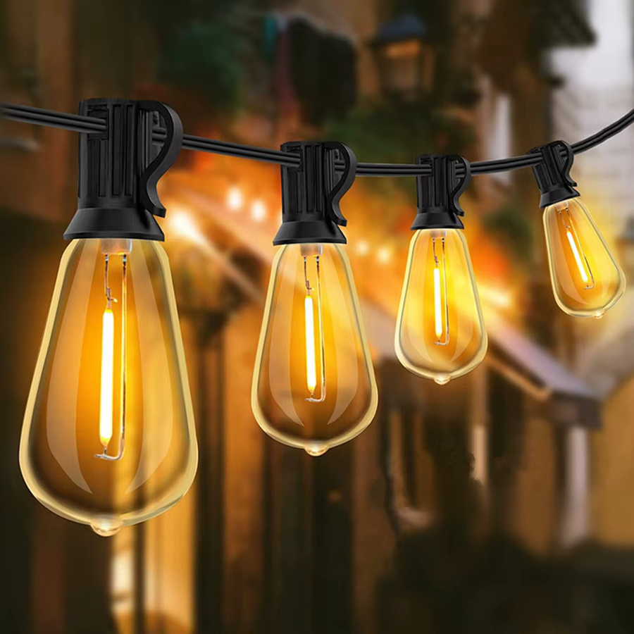 LED Globe String Light Outdoor Girlande mit transparenten Glaskugeln in Warmweiß, 10m Länge - Bild 2