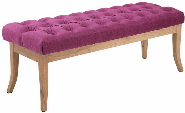 TPFLiving Sitzbank Romeo Chesterfield in Lila mit Stoffbezug, Breite: 120 cm - Bild 1