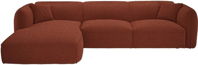 Maison Céphy Sofa Camilio in Terracotta, L-Form mit Chenille-Stoff, Breite: 272 cm - Bild 1