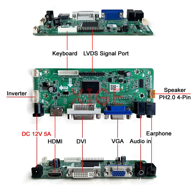 Bildschirm Controller Board Kit für LM230WF1 LTM230HT01 LTM230HP01 MT230DW01 mit Full HD 1920x1080 Auflösung, 4-CCFL, VGA, DVI und HDMI, 30 Pin LVDS für DIY-Projekte - Bild 2