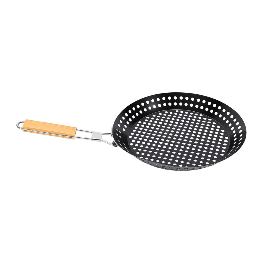 Runde Grillpfanne aus Edelstahl als faltbarer Gemüse-Grillkorb für Camping und professionelle Nutzung, Silber - Bild 2