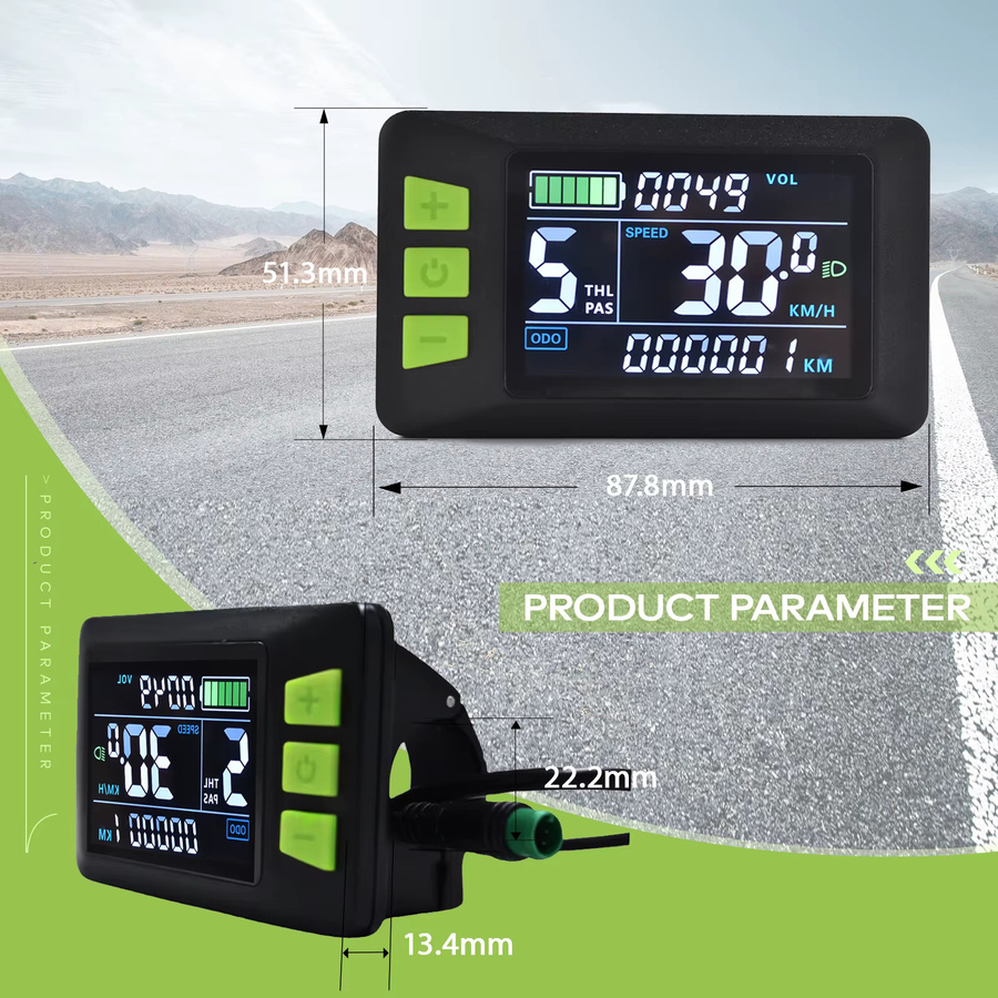 Haytrix Farbiger Kabelgebundener Stoppuhr-Tachometer mit Elektronischer Schaltunterstützung und Wasserdichtem Fahrradcomputer, E-Bike-Zubehör, Schwarz - Bild 4