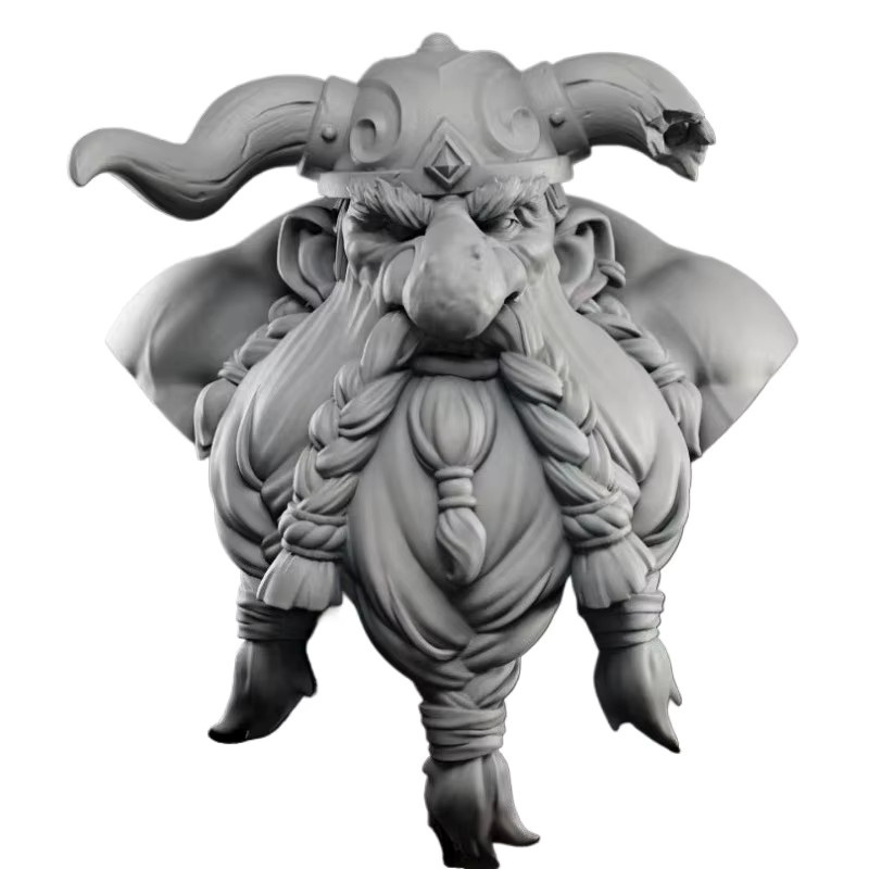 JIJIE Fantasy Gehörnter Zwergenkrieger, Büstenmodellbausatz, 60-mm-Maßstab, unbemalt - Bild 3