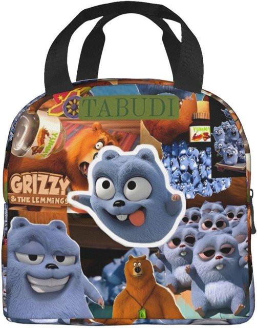 Isolierte Lunchtasche Grizzy und die Lemminge von Fancy Style Studio in Multicolour - Bild 1