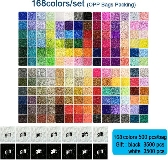 Yantjouet Mini Bügelperlen-Set Pixel Art, 168 Farben/Set - Bild 1