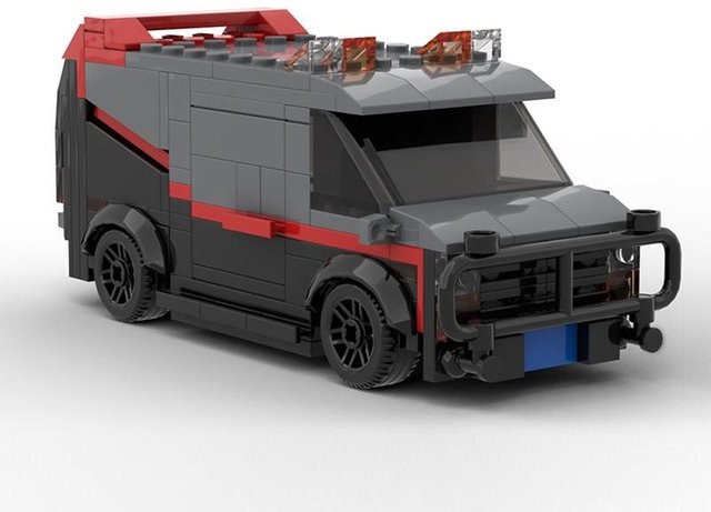 LEQUMOC A-Team Filmauto Van, Stadtbausteine, Grau, ab 6 Jahren - Bild 1