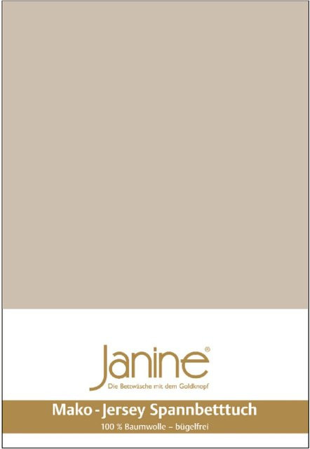 Janine Spannbetttuch aus Mako Feinjersey in Beige - Bild 1
