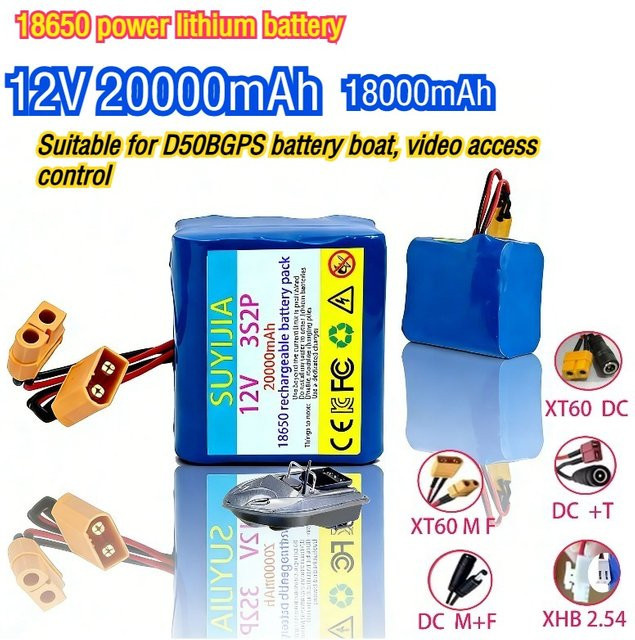 SUYIJIA Li-Ion Pack 12V 20Ah Lithium-Batterie D50B Marine mit GPS in Blau - Bild 1
