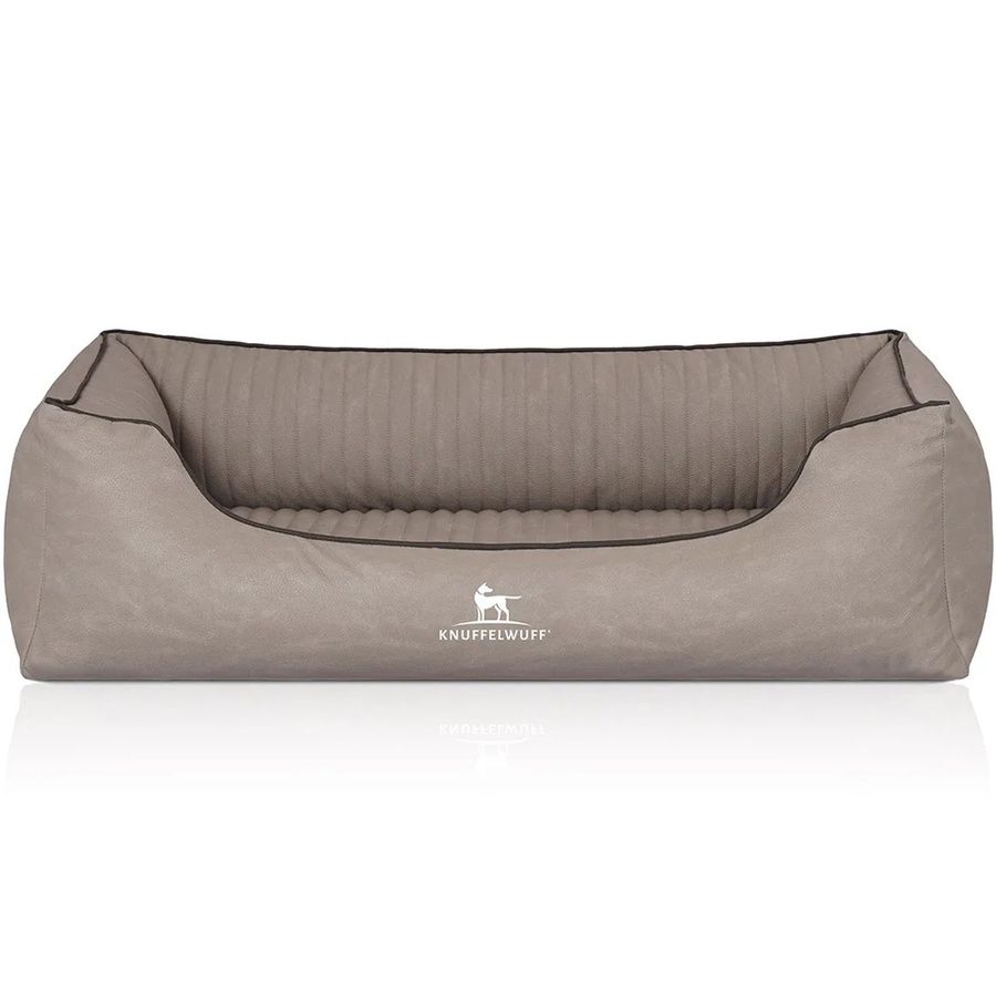 Knuffelwuff Hundebett Columbia Orthopädisch aus Kunstleder in Hellgrau XL B: 105 cm, T: 75 cm - Bild 2