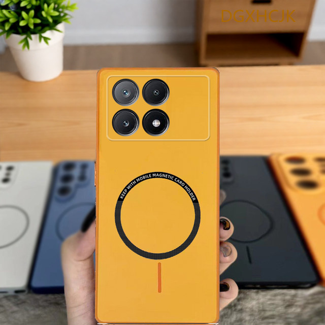 Stoßfeste magnetische Handyhülle für Xiaomi Poco X6 Pro aus hartem Silikon in verschiedenen Farben - Bild 1