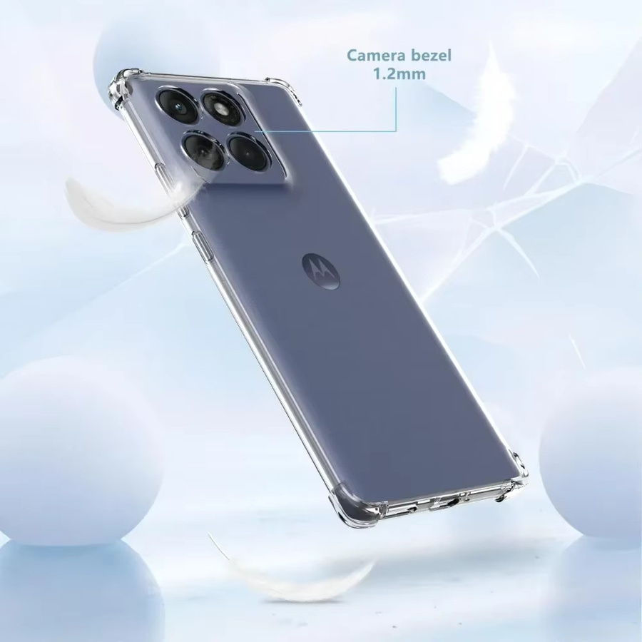 EUCAGR Airbags Buffer Vollschutz-Hülle für Motorola Edge 70, 60, 50 Fusion, 70 Pro und 70 Neo, transparent, weiche TPU-Silikon-Rückseite - Bild 4