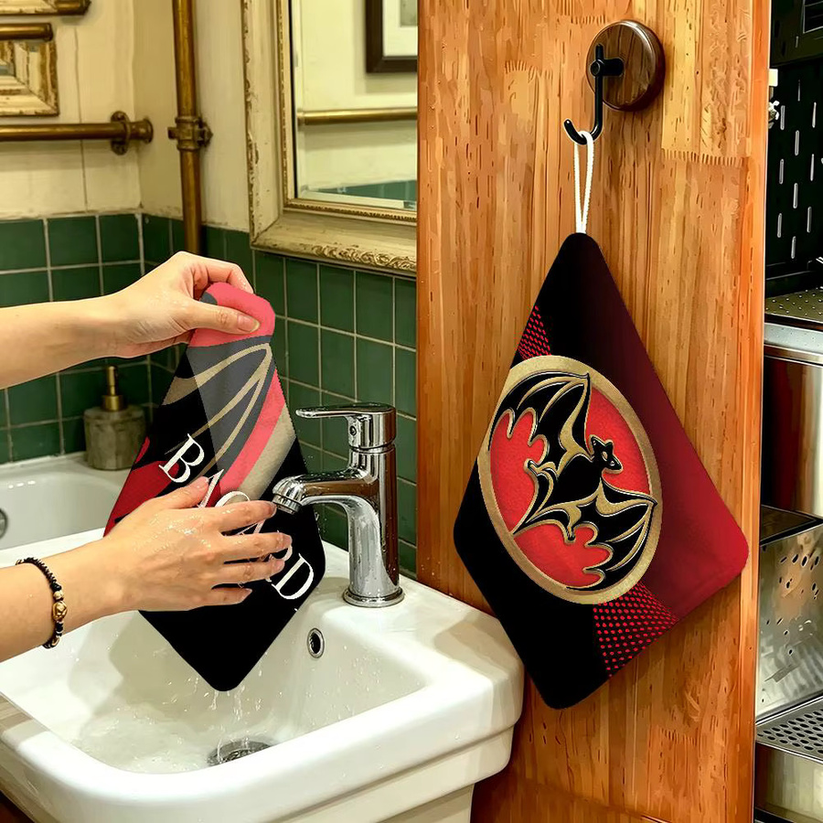 Bacardi Rum Vampire Handtuch aus Polyester-Baumwoll-Mischgewebe mit Hängedesign für Haushalt und Gastronomie - Bild 4