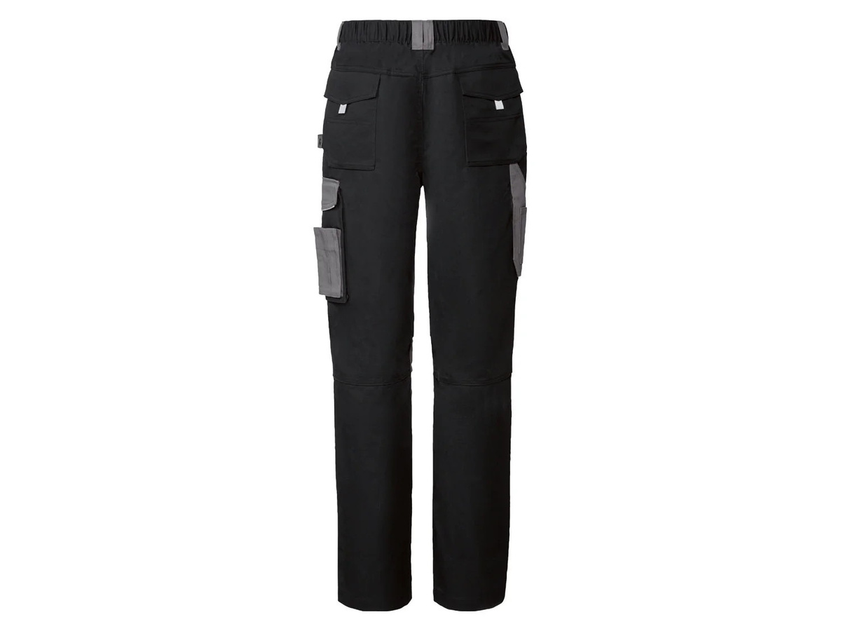 PARKSIDE PERFORMANCE Herren Arbeitsbundhose aus Poly-Cotton mit Reflexstreifen in Schwarz/Grau/Grün - Bild 2
