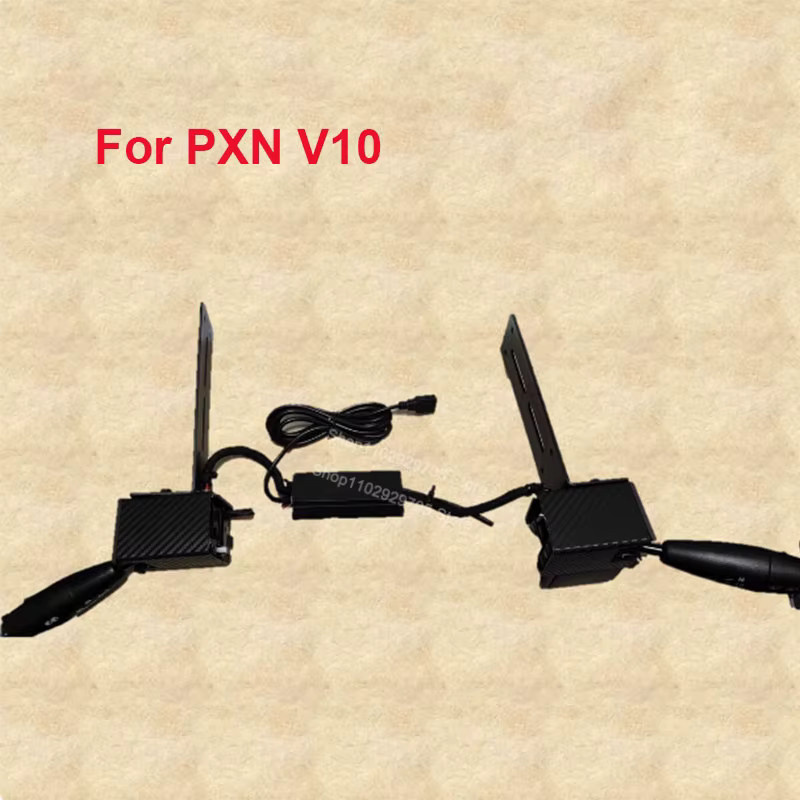 PXN Simulator-Rennspiel-Lenkrad mit Startknopf, Blinker- und Wischeradapter für V10 V99 in Schwarz für PC und ETS2 - Bild 5