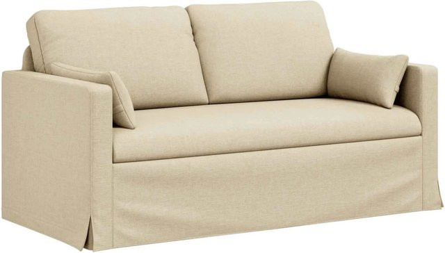 vidaXL Sofa in Creme mit Stoffbezug und Metallrahmen, B/T/H: 158 x 78 x 80 cm - Bild 1