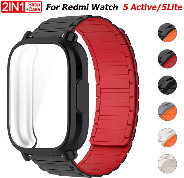 Xiaomi Silikonarmband + TPU-Hülle für Redmi Watch 5 Active/5 Lite, Schwarz - Bild 1