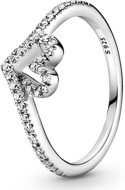 YIRAN Jewelry Wishbone Herz Ring, 925 Silber, Zirkonia, Damen - Bild 1