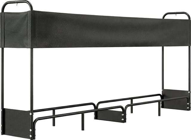 Outsunny Außen-Holzlager mit wasserdichter 600D Oxford-Abdeckung in Schwarz, Holzunterstand für Kaminholz mit 500 kg Tragkraft, B/T/H: 260 x 38 x 118 cm - Bild 1