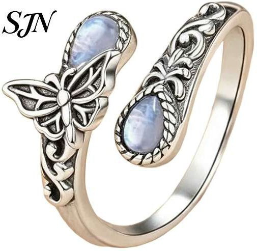Dreamsa Offener Ring Vintage, Silber, Kristall, Damen - Bild 1