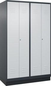 C+P PSA Doppel-Spind Classic PLUS mit Sockel, 4 Abteile, Grau, B/T/H: 120 x 50 x 195 cm - Bild 1