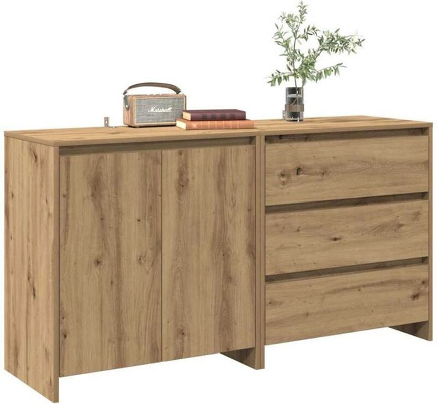 2-tlg. Sideboard Artisan-Eiche von Vidaxl in Eiche Natur und Beige aus Holzwerkstoff im modernen Design - Bild 1