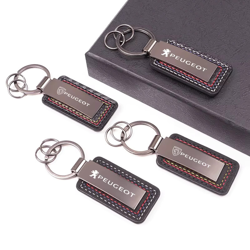 Peugeot Leder-Schlüsselanhänger, Metallanhänger, Unisex - Bild 2