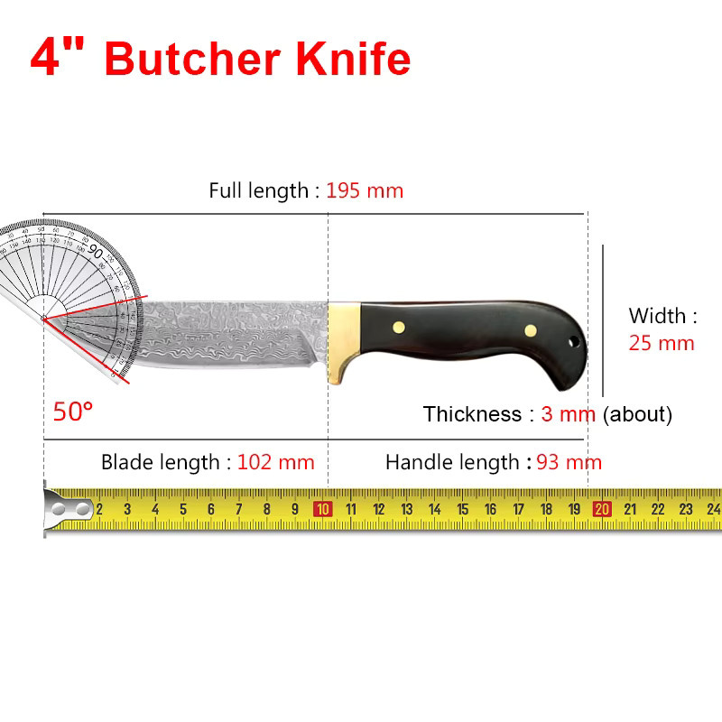 GuanQi Japanisches Küchenmesser aus Damaszener Stahl mit VG10 Klinge und ergonomischem Ebenholzgriff in Silber - Bild 2