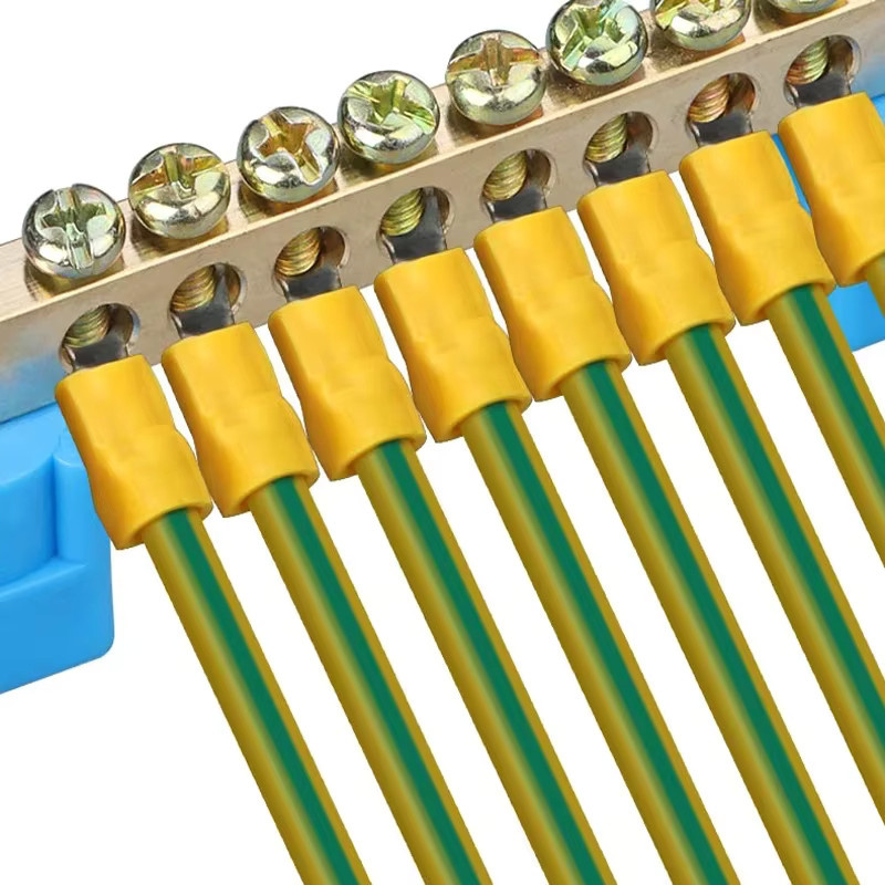 Kupfer Erdungsschiene Terminal Block mit 6 bis 12 Löchern für elektrische Verteilerkästen und Erdungssysteme in Gold und Multicolour aus Messing - Bild 2