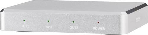 SpeaKa Professional 2 Port HDMI-Splitter in Silver mit Aluminiumgehäuse, Ultra HD 4K Unterstützung - Bild 1