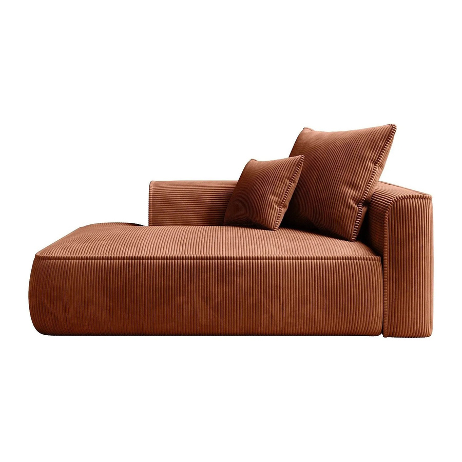 Vente-unique Recamiere Pineta ohne Schlaffunktion in Terracotta mit Cord-Bezug, Breite: 180 cm - Bild 2