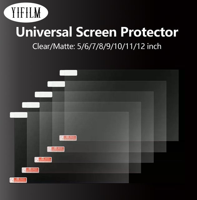 3er Set Universal PET Displayschutzfolien in Transparent für Smartphone, Tablet, Auto GPS und MP3 Player, verschiedene Größen von 5 bis 12 Zoll - Bild 1