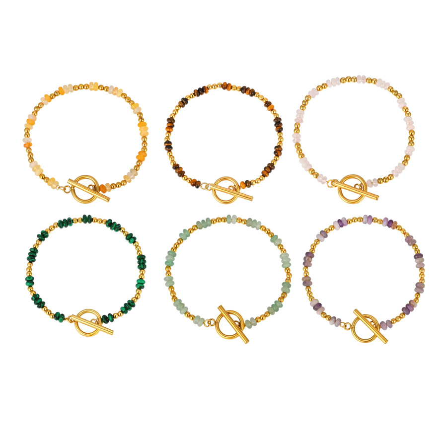 Vnox Kettenarmband, Amethyst, Malachit, Grüner Aventurin, Damen - Bild 3