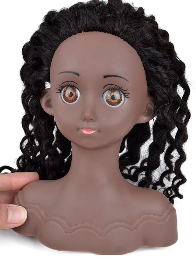 Betella Afro-Mannequin-Kopfmodell mit gewelltem Echthaar - Bild 7