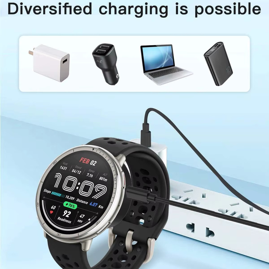 Amazfit Ladestation USB-C, Schwarz, für Amazfit Active 2, Bip 6 - Bild 4