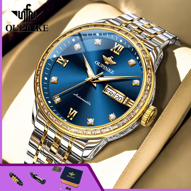 OUPINKE Armbanduhr, Automatik, Edelstahl, Bicolor, Diamantbesetzt, Herren - Bild 1
