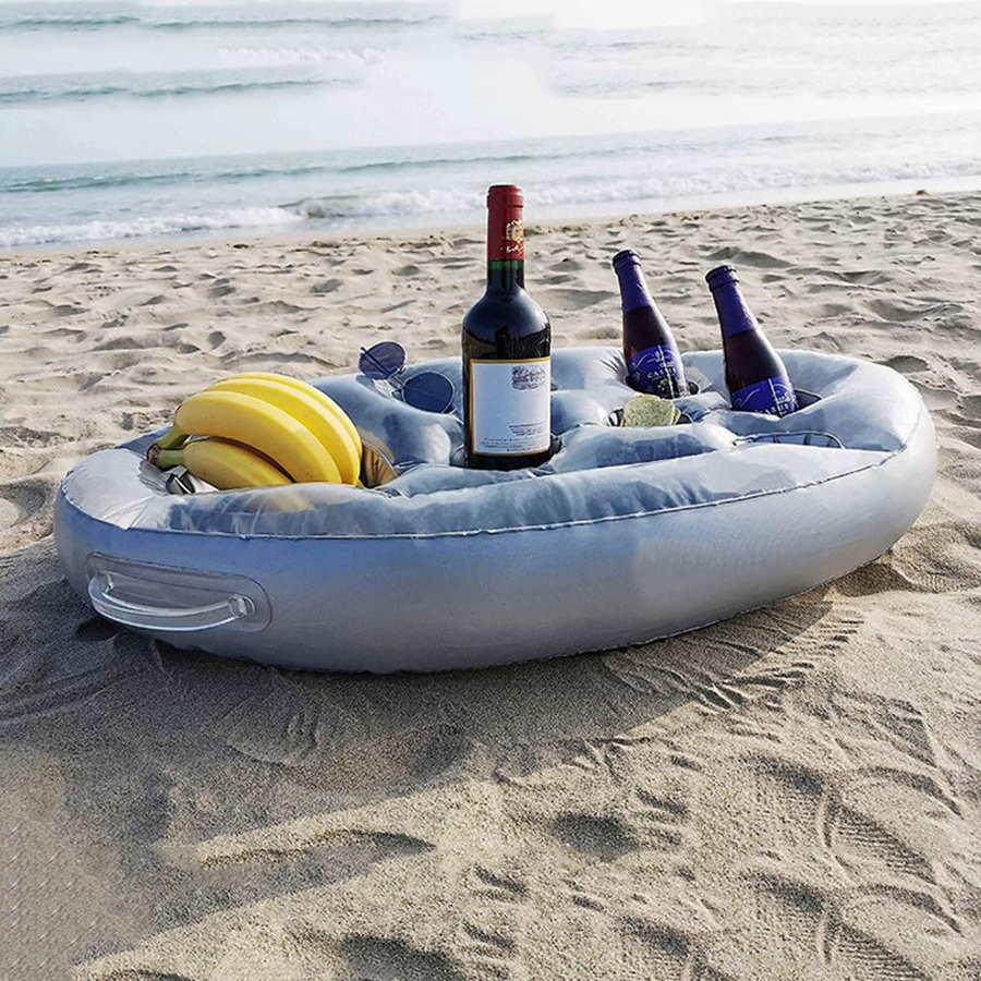 Aufblasbare Schwimminsel mit Getränkehalter und Kühlfunktion aus PVC für Pool und Wasseraktivitäten - Bild 1
