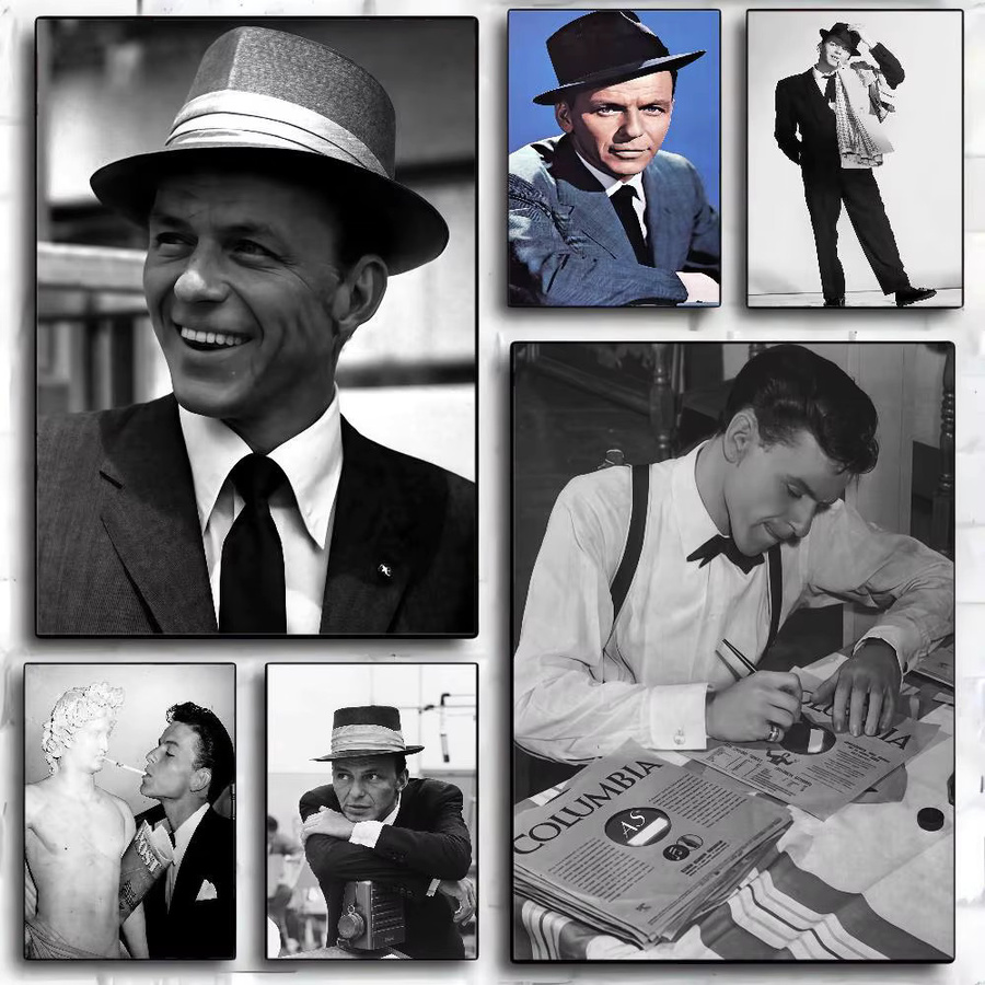 Vintage Jazz Musik Poster Frank Sinatra Typografie Wanddeko für dein Zuhause oder Café - Bild 2