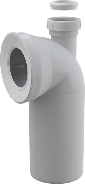 Alcadrain WC-Anschlussbogen 90 Grad mit Konnektor DN40/50 in Grau oder Weiß - Bild 1