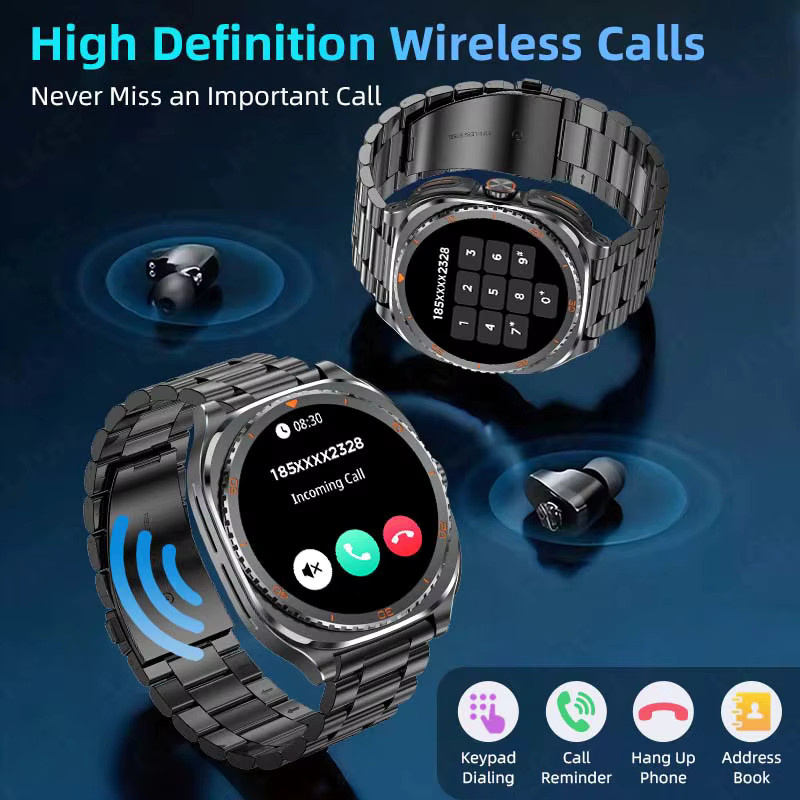 LIGE Smartwatch, mit Ohrhörern, NFC, Bluetooth, Schwarz - Bild 2