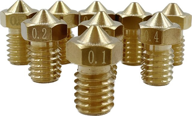 Anycubic E3DV6 Gewindedüsen aus Messing in Gold für V5 V6 Hotends und Anycubic I3 Mega Chiron Kobra Drucker - Bild 1