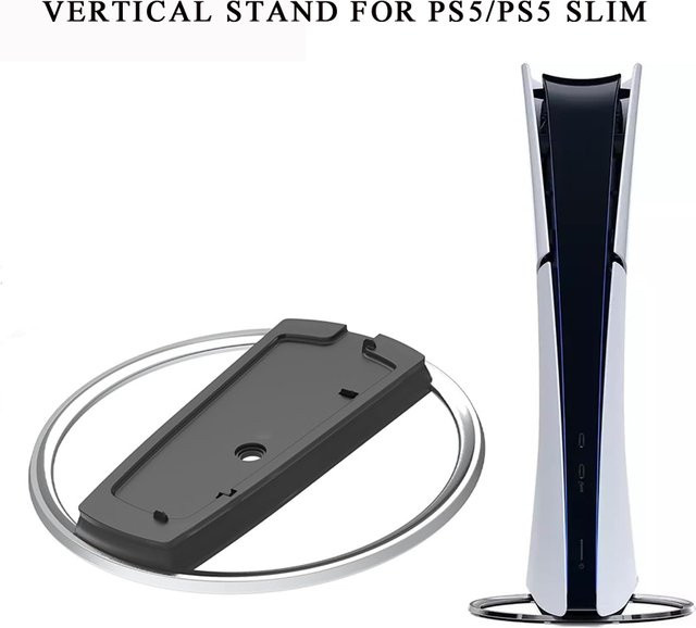 TECTINTER Vertikaler Kühlständer für PS5 und PS5 Slim in Schwarz, rutschfeste Host-Halterung für Gaming-Zubehör - Bild 1