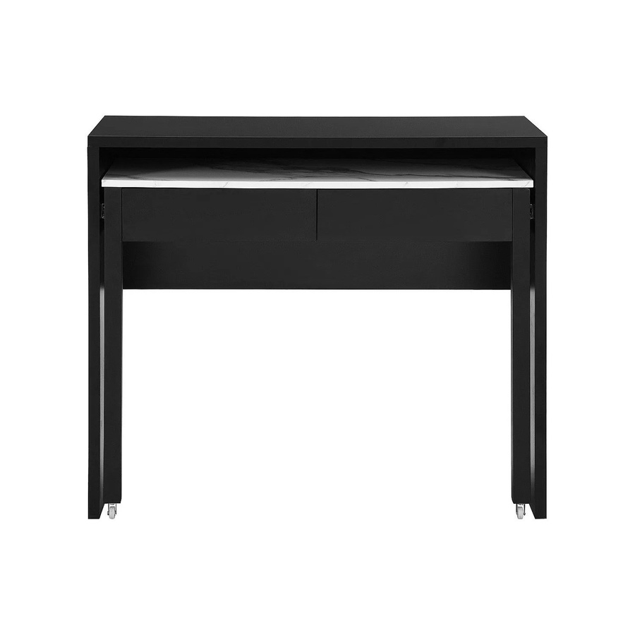 Vente-unique Loavia Konsolenschreibtisch in Schwarz-Weiß mit Marmoroptik, Breite: 100 cm - Bild 2