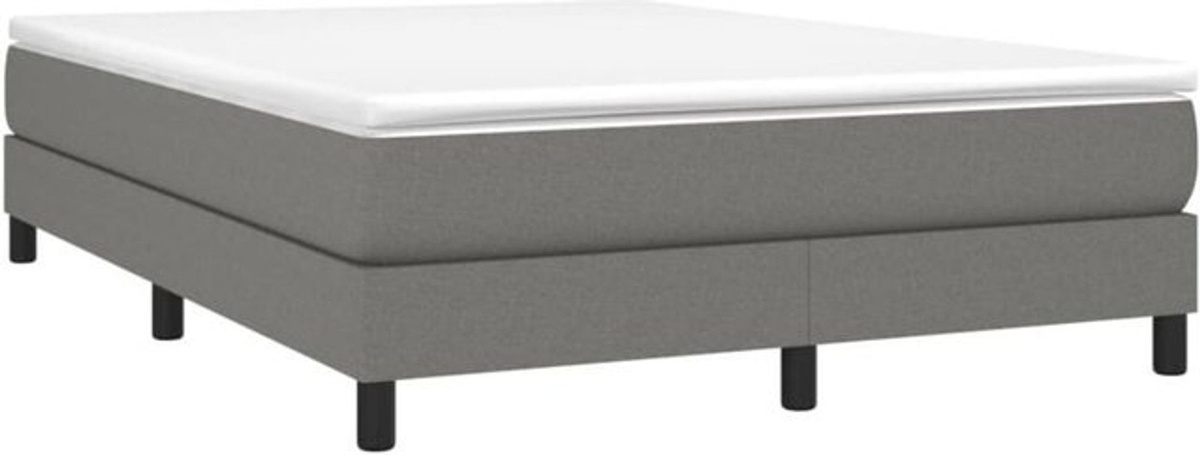 vidaxl Boxspringbett mit Matratze in Grau aus Stoff B/T: 140 x 190 cm - Bild 1