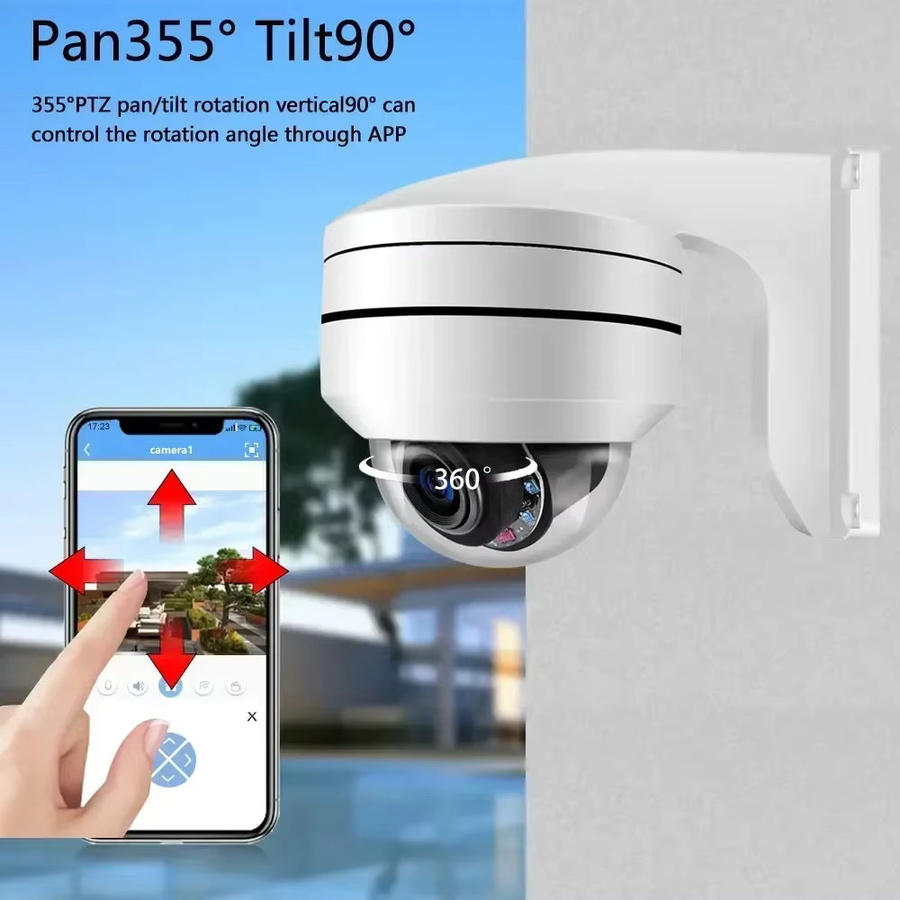 Aegiscam 2er-Set 8MP PoE PTZ Sicherheitskameras für den Außenbereich, Weiß, 12-fach optischer Zoom, IP66 wasserdichte Dome-CCTV-Kameras mit 360° Pan-Control, Audioaufnahme und App-Steuerung - Bild 3
