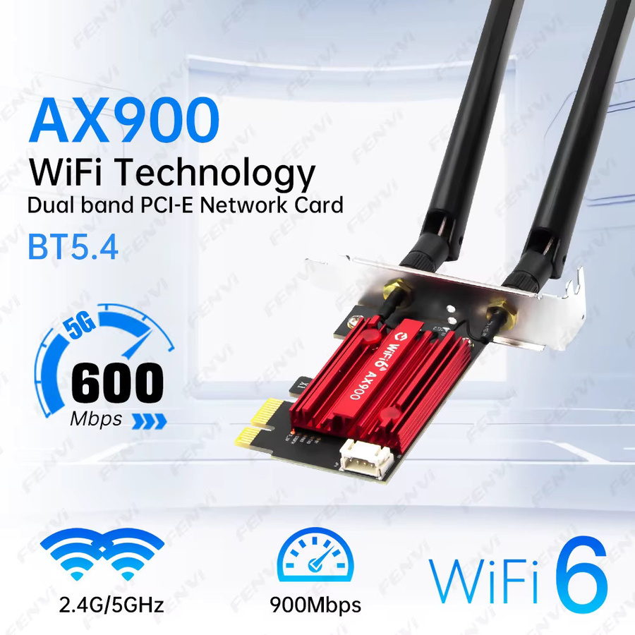 Fenvi WiFi 6 AX900 PCIe-Netzwerkkarte mit Bluetooth 5.4, Dualband 2,4 GHz/5 GHz, 900 Mbit/s, Low Profile Bracket für Windows 10/11 - Bild 2