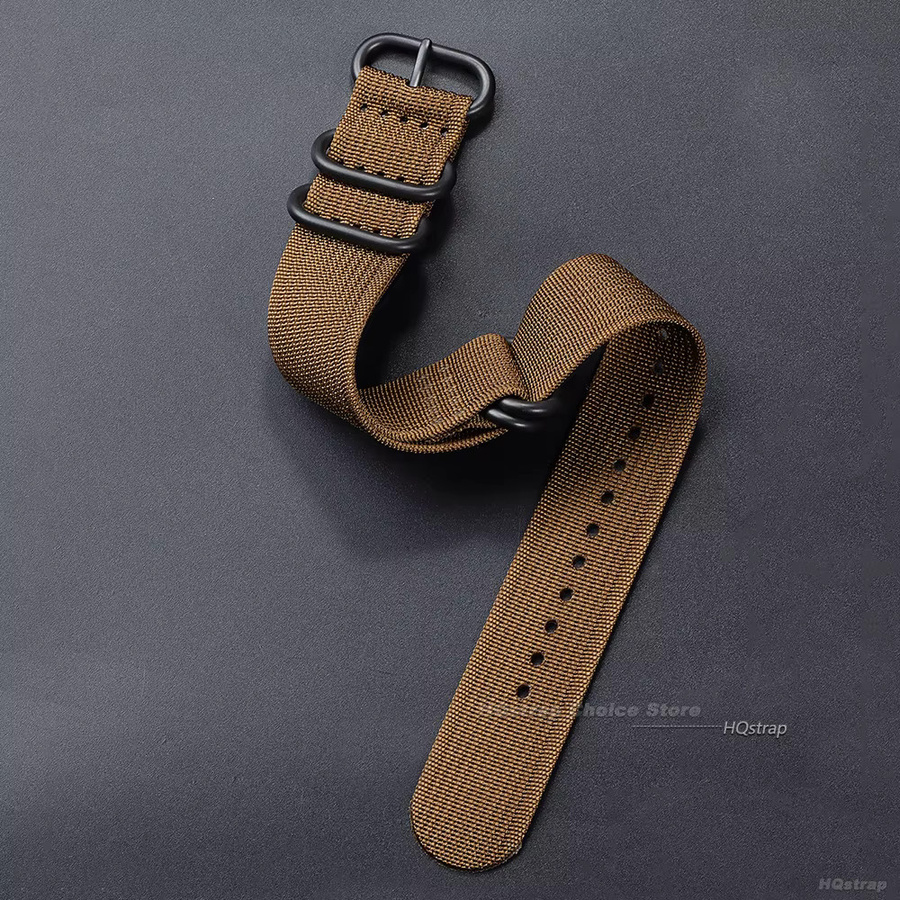 HQstrap Uhrenarmband Nylon, Schwarz, Unisex, 18 mm, 20 mm, 22 mm, 24 mm - Bild 1