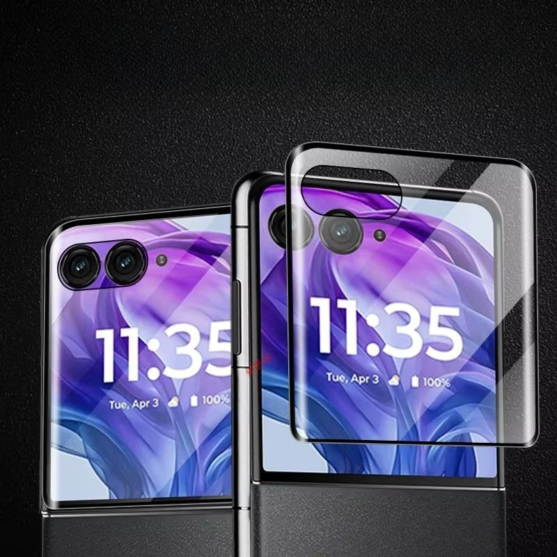 Motorola Moto Razr 50 Ultra 50s Razr+ 2024 Razr50 3D gebogene Displayschutzfolie aus gehärtetem Glas, transparent, Vollabdeckung - Bild 4