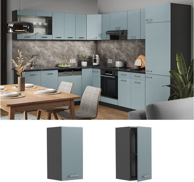 Vicco R-Line Hängeschrank Küchenschrank modern Blau-Grau Anthrazit B: 30 cm, H: 60 cm, T: 31 cm - Bild 3