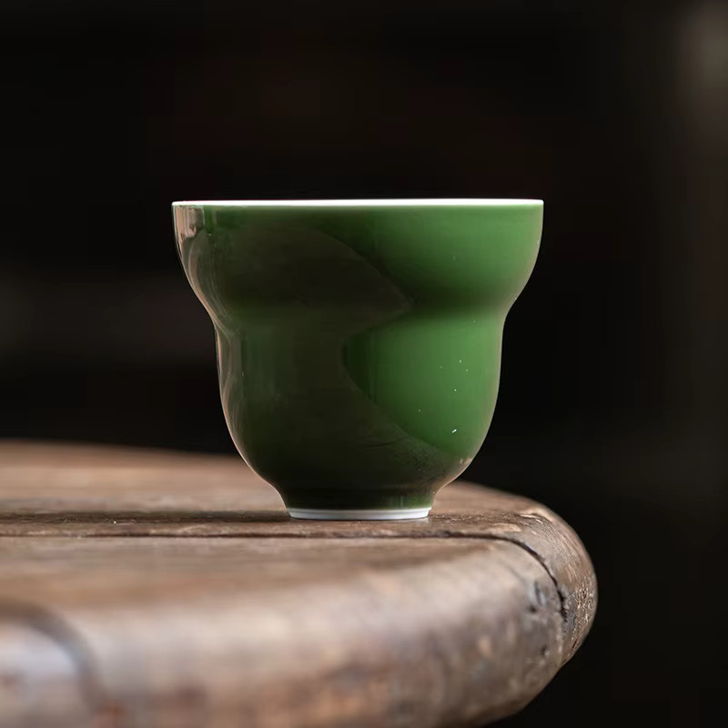 PDQ Teetasse aus Keramik im chinesischen Stil, Grüne Gongfu-Teetasse für Zen und Meditation - Bild 3